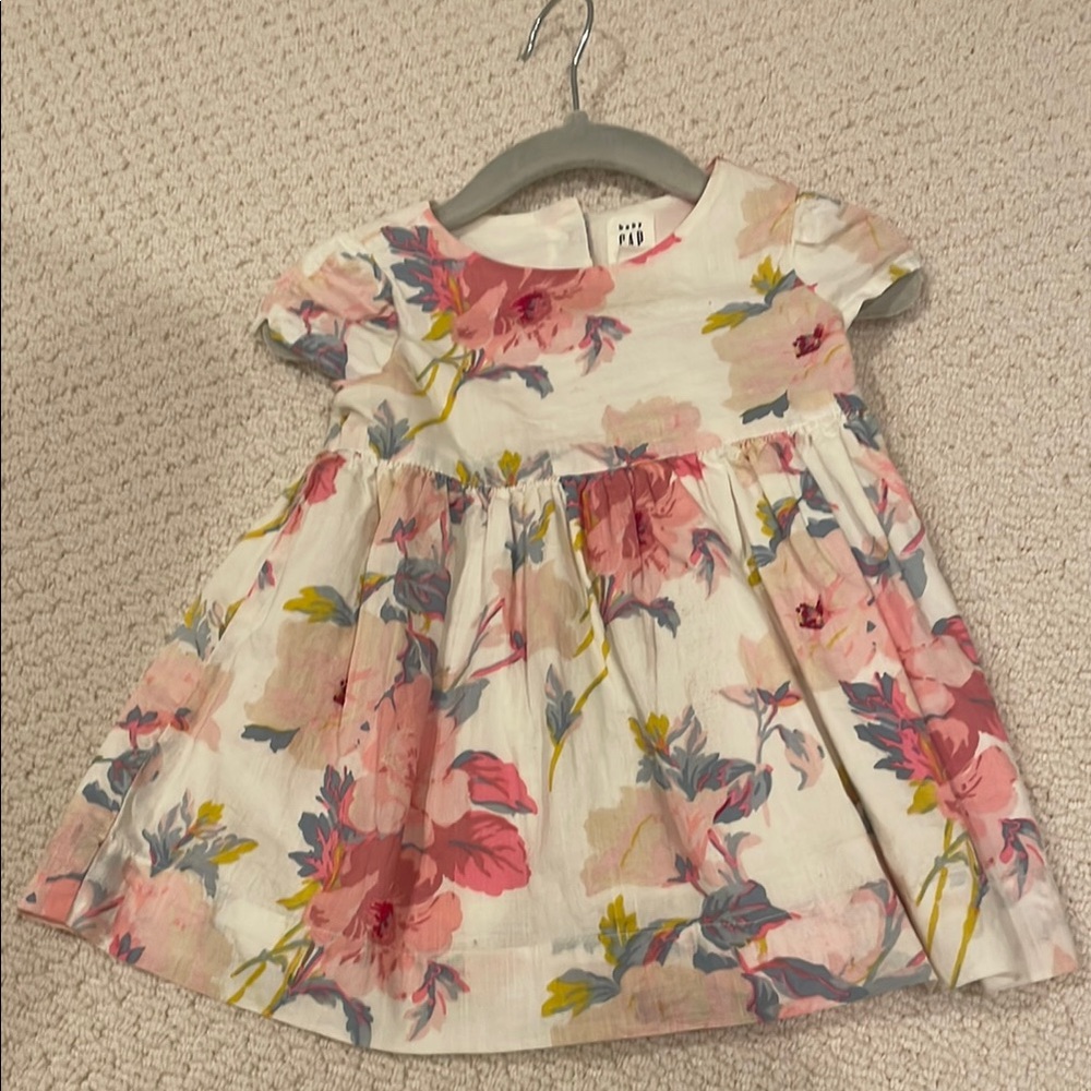 Floral baby Dress in Pink and White